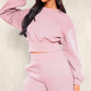 Tall Mauve Crop Oversized Sweatshirt