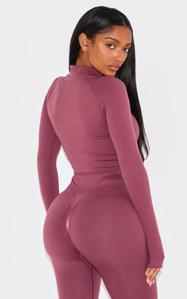 0089ec1d7a61962a861dfca0af8bc3e958688357_CNM0063_2_shape_burgundy_seamless_active_zip_through_jacket