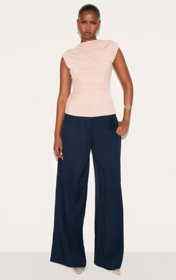 00aa7bcf1a34e49d276e52a4f0b7bce3e8de5e5b_CNM8051_3_nude_double_layer_mesh_ruched_detail_long_top