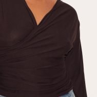 019b96487f0d5650f050f6de6e1c58838be7af65_CNM2638_4_plus_chocolate_soft_touch_ruched_long_sleeve_longline_top