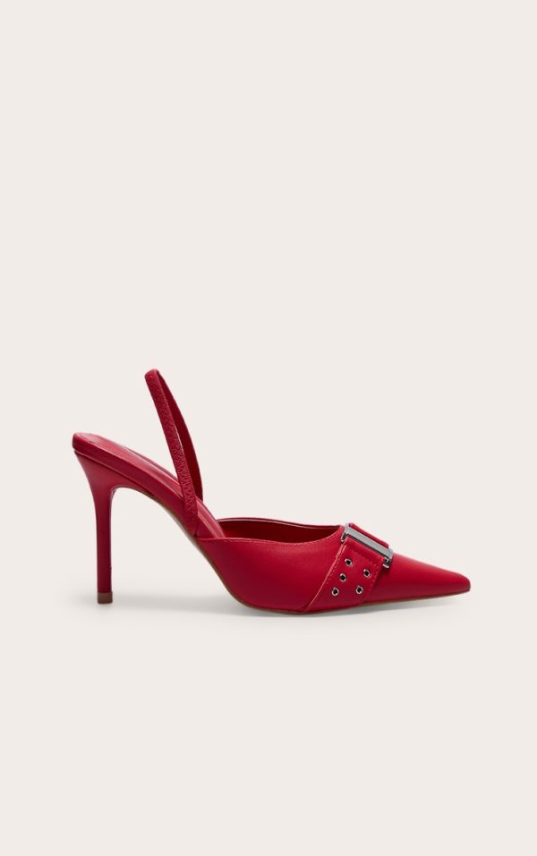 02a04756c6c6ad8c3cec19ffdbde1c08dcbaf432_CNJ0363_1_red_pu_point_toe_buckle_detail_mid_heeled_courts