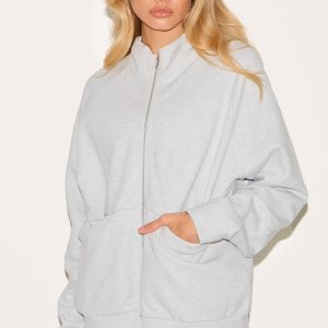 Ash Grey Premium Oversized Track Top