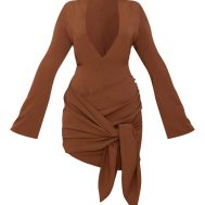 02fa690af4236e3c983a48f01905d774b1fee851_CNM1584_5_chocolate_woven_plunge_wrap_shirt_dress-1
