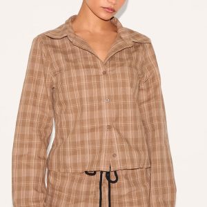 Petite Chestnut Check Woven Shirt