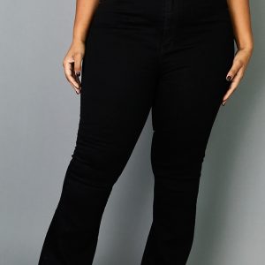 Plus Black Flare Denim Jeans