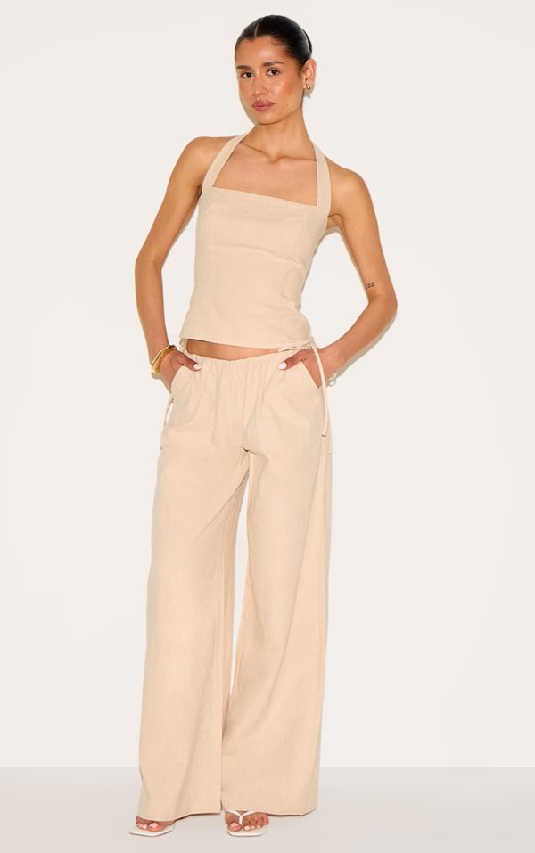 0436eb39b783fe80e792179265d2356099617107_CNM7569_3_tall_natural_premium_linen_look_halterneck_top