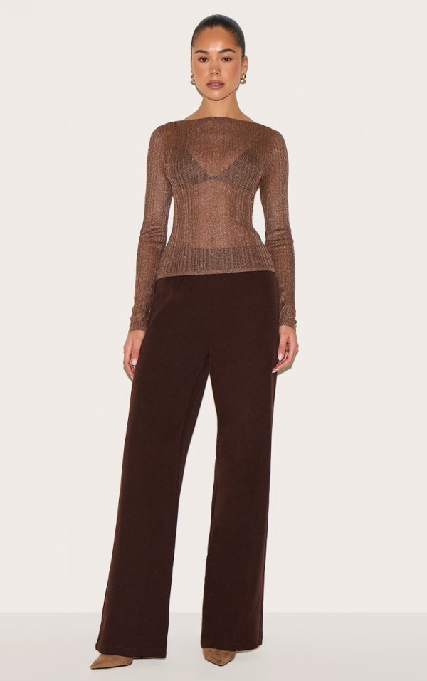 05253fececaa5d9f0bd7a25f2dd8d8d08cabaf84_CNL7721_3_chocolate_sheer_knit_long_sleeve_boat_neck_top