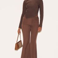 056b7502651566d1be0b90eeccac4c5009d6c857_CNM2385_3_chocolate_soft_touch_asymmetric_ruched_long_sleeve_top