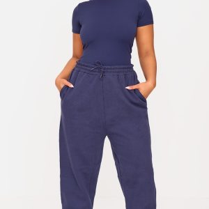 Plus Navy Premium Cuffed Sweat Joggers