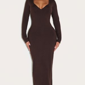 Shape Chocolate Sculpt Sweetheart Neck Maxi Dress