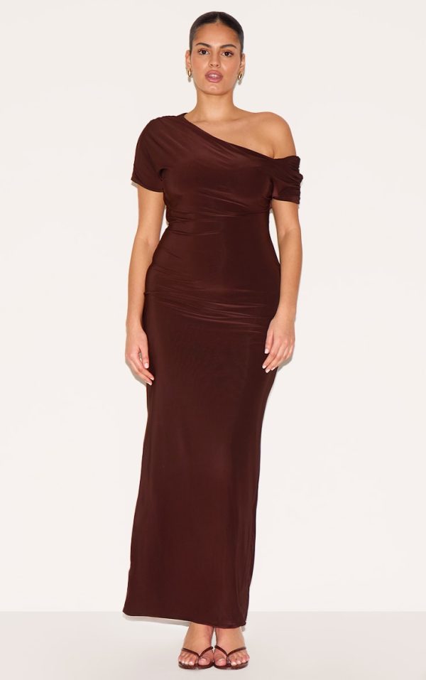 063de20c3efbc2077431986cdf283acce5d13aa5_CNM2563_1_plus_dark_chocolate_double_layer_slinky_asymmetric_ruched_sleeve_maxi_dress