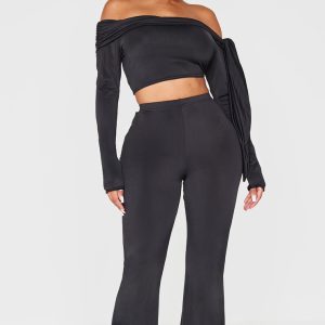 Shape Black Sculpt High Waisted Flared Trousers