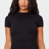 06703fcd9820083c47b1826d9fc249d503730610_CNK5250_4_black_cotton_side_cap_sleeve_ruched_top-1