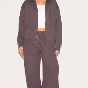 Charcoal Premium Sweat Wide Leg Joggers