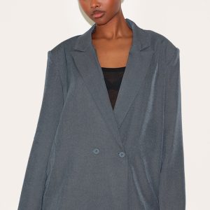 Charcoal Tailored Woven Oversized Blazer
