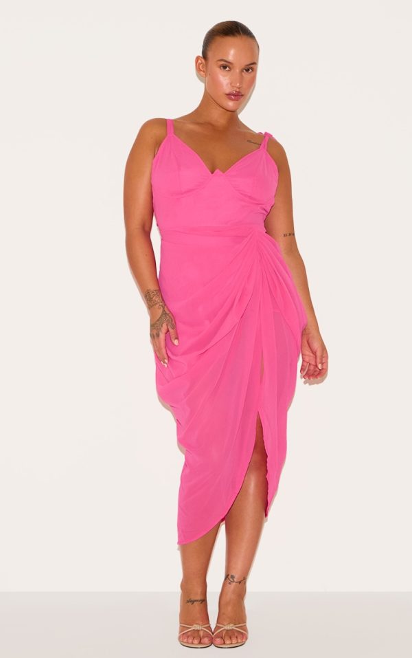 08a28c98ea93aede3f5dfcdbcbabcdad9219faf1_CNE9096_1_plus_hot_pink_underwire_detail_draped_midi_dress-1