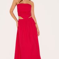 08e362b3acdc786faf1bc5d6993b09e111d3912a_CNM7098_3_tomato_red_cotton_poplin_ruched_front_bandeau_top