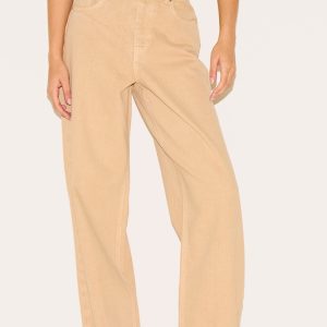Taupe Turn Up Hem Jeans