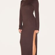 09b1bb1c98b8ad9b9d8aa457efa4adcbf57869ae_CNM6356_3_petite_chocolate_conotur_jersey_scoop_open_back_maxi_dress