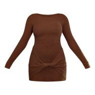 0a514f4fd2ef9ca2cd94ec64709fc5418d6418c3_CNL8267_5_plt_label_plus_dark_brown_knitted_twisted_long_sleeve_mini_dress
