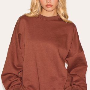 Chocolate Oversized Sweatshirt Tracksuit Set