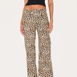 Leopard Printed Cargo Trousers