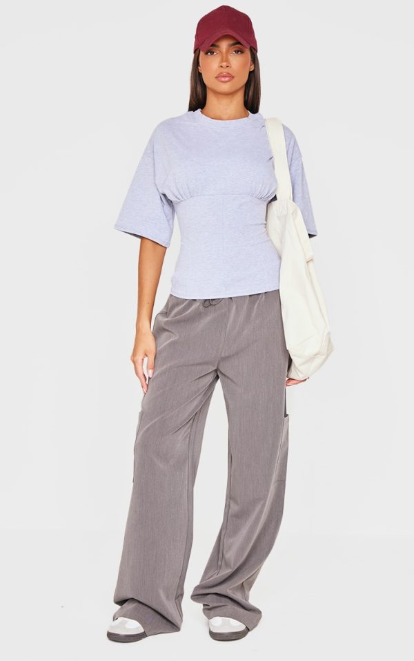 0c01f7932074a2562da16e0ee263fe63d4dff1ff_CNK8351_1_grey_marl_ruched_bust_detail_fitted_t_shirt