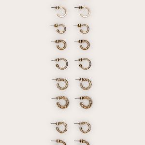 Gold Crinkle Multi-pack Hoop Earrings