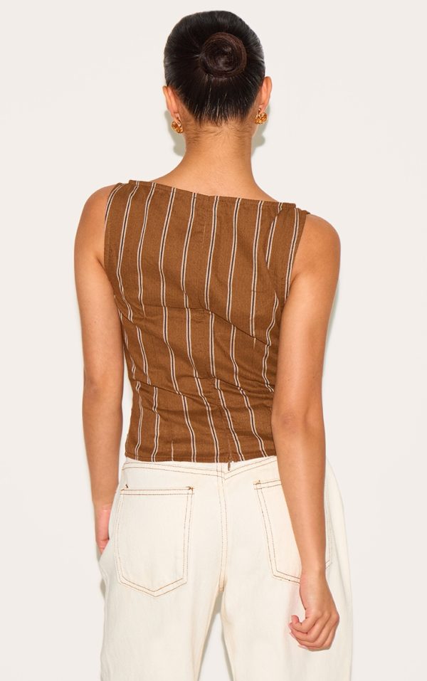 0c509843787f16b0dc9c2cbe04d660477e4eb7cb_CNM3442_2_petite_chocolate_woven_pinstripe_boatneck_top