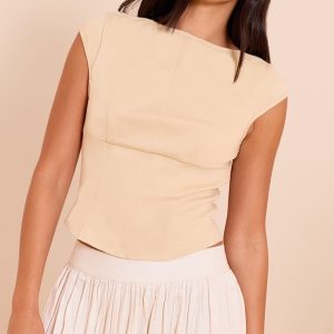 Sand Structured Stretch Woven Corset