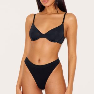 Black Non Cupped Underwired Bra
