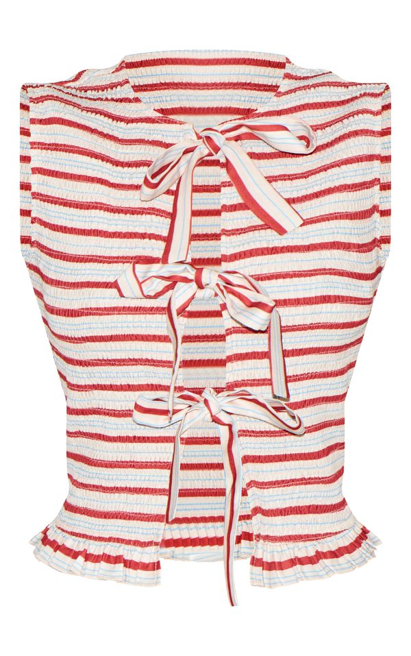 0cf3b714e17f48de7f653d7af211df51351c3861_CNM5265_5_tomato_red_stripe_tie_front_extreme_shirred_top