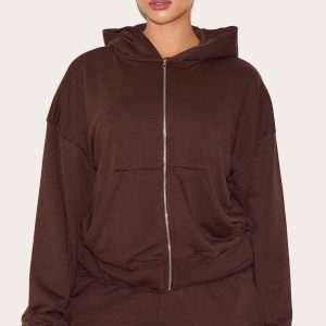 Shape Chocolate Zip Through Hoodie
