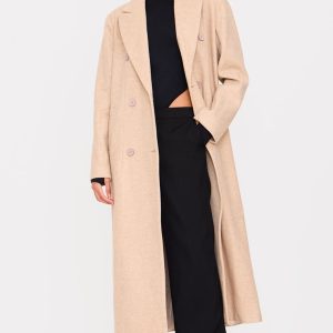 Stone Wool Look Oversized Drop Shoulder Maxi Coat