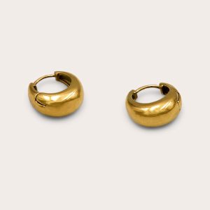 Gold Water Resistant Chunky Mini Hoop Earrings