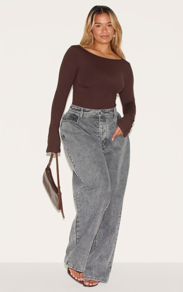 0e4d557439124b20ce768de9b68139cb7f0acb71_CNL8212_3_shape_chocolate_sculpt_boat_neck_flare_sleeve_bodysuit