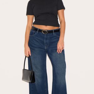 Plus Indigo Wide Leg Jeans