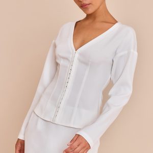 Petite White Mid Rise Mini Skirt