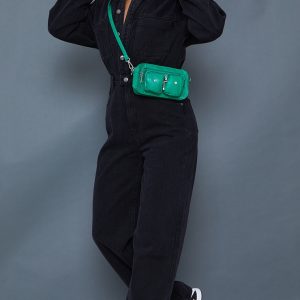 Washed Black Oversized Denim Boilersuit