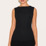 10c4f53e1ae1240ec339243913dce11e7e9483f0_CNM8099_1_black_textured_boat_neck_vest_top