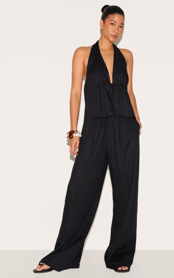1129424961a47db63801ea666315e43a7aa2324b_CNM8588_1_black_linen_look_drawstring_wide_leg_trousers