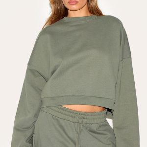 Olive Premium Boxy Sweatshirt