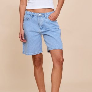 Light Blue Low Rise Denim Jorts