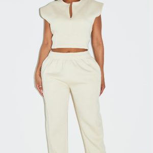 Shape Cream High Waisted Carrot Leg Joggers