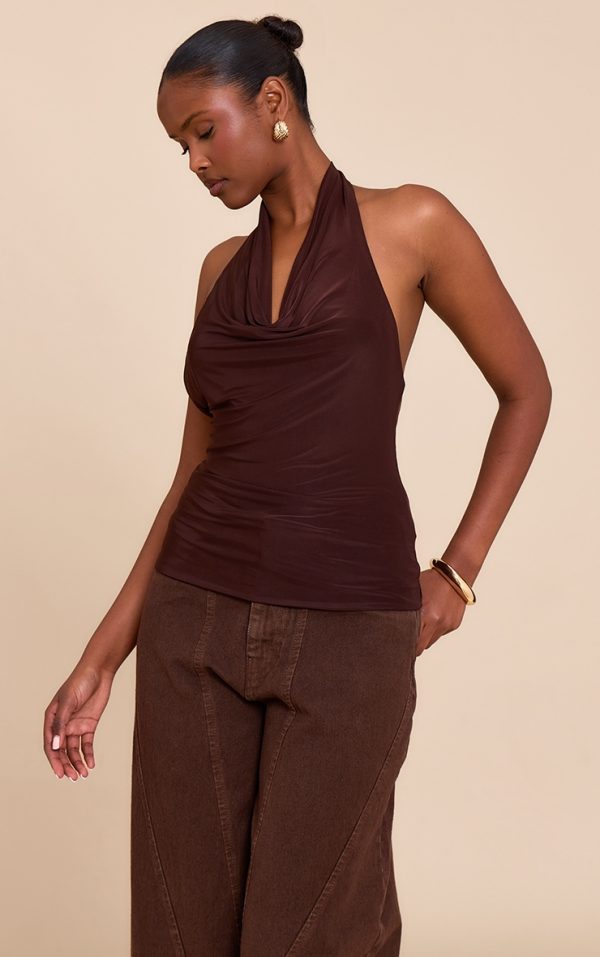 14db2065a9747db84c361b87dd8b6749c8b30ced_CNN0187_1_chocolate_double_layer_slinky_backless_trim_detail_long_top