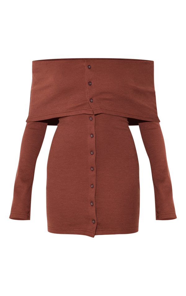 14f5cd773d24ea4890ce6a87fd4bf9eeec86eeb6_CNM3165_5_chocolate_rib_fold_over_bardot_button_mini_dress-1