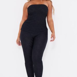 Shape Black Textured High Waisted Leggings