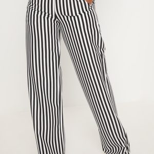 Shape Black Striped Wide Leg Trousers