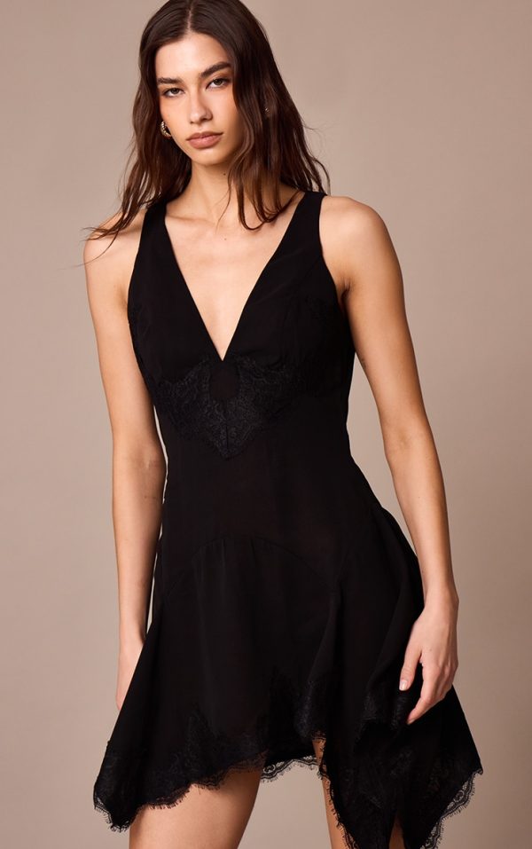 16ddc3ee9605df879198fa39ff27d3357c0785a8_CNM4357_1_black_chiffon_sheer_lace_trim_plunge_bodycon_dress