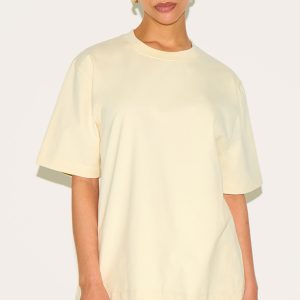 Petite Butter Cream Premium Cotton Oversized T-shirt
